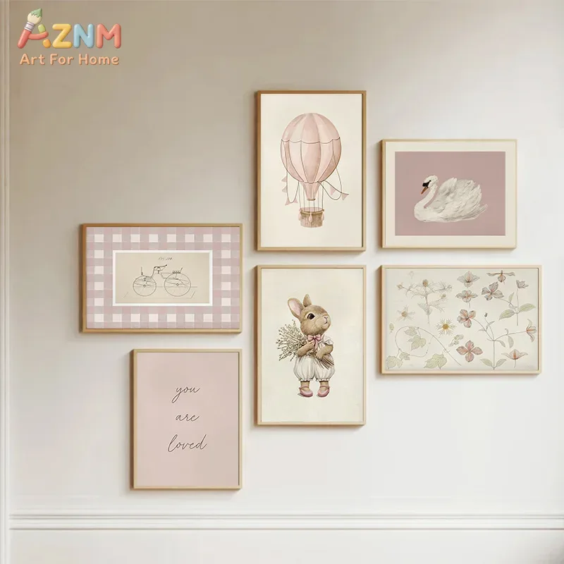 Baby Nursery Vintage Decor - AZNM Boho Królik Balon na ogrzane