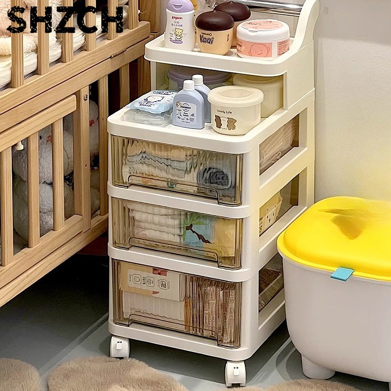 Baby Nursery Cart - 3-poziomowy wózek na kółkach do przechowywania,