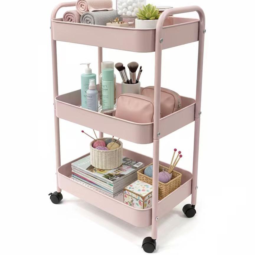 Baby Nursery Cart - 3-poziomowy wózek na kółkach z blokowanymi