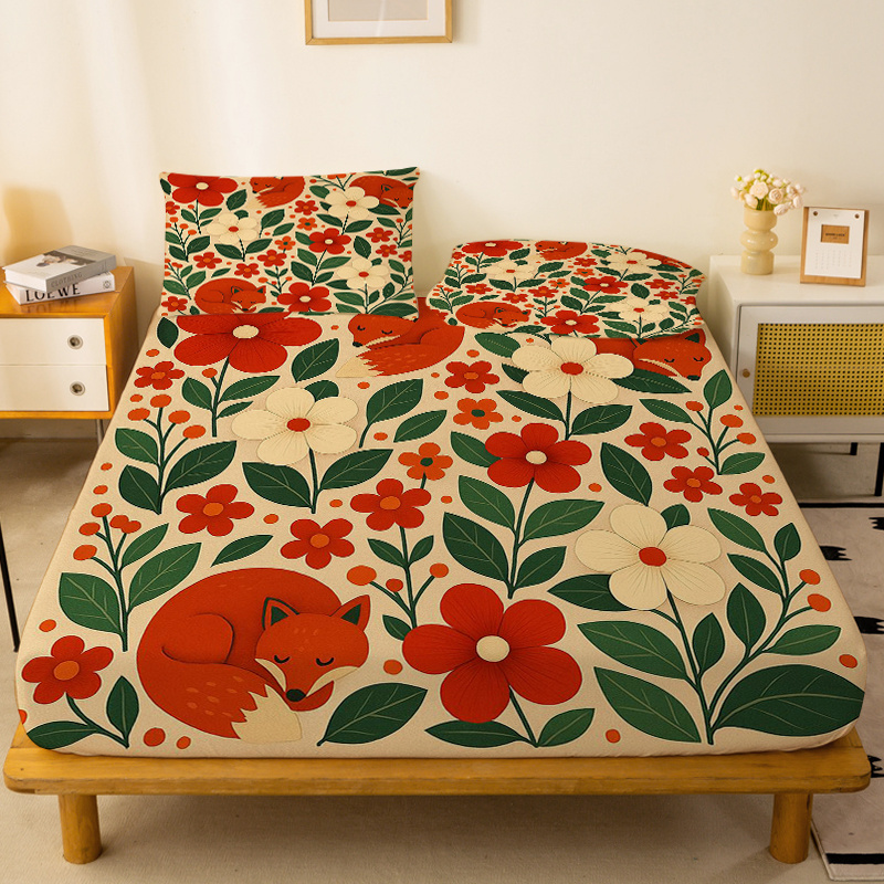 Baby Nursery Bedding - Dwa Małe Lisy - Prześcieradło z