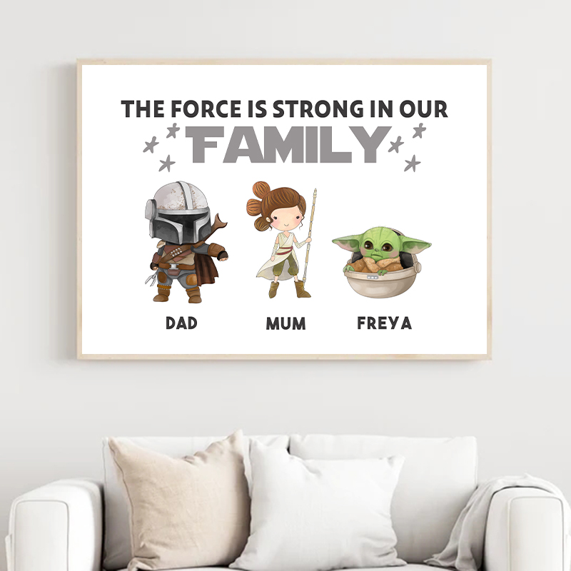 Baby Yoda Nursery - Spersonalizowany nadruk z imieniem rodziny Yoda