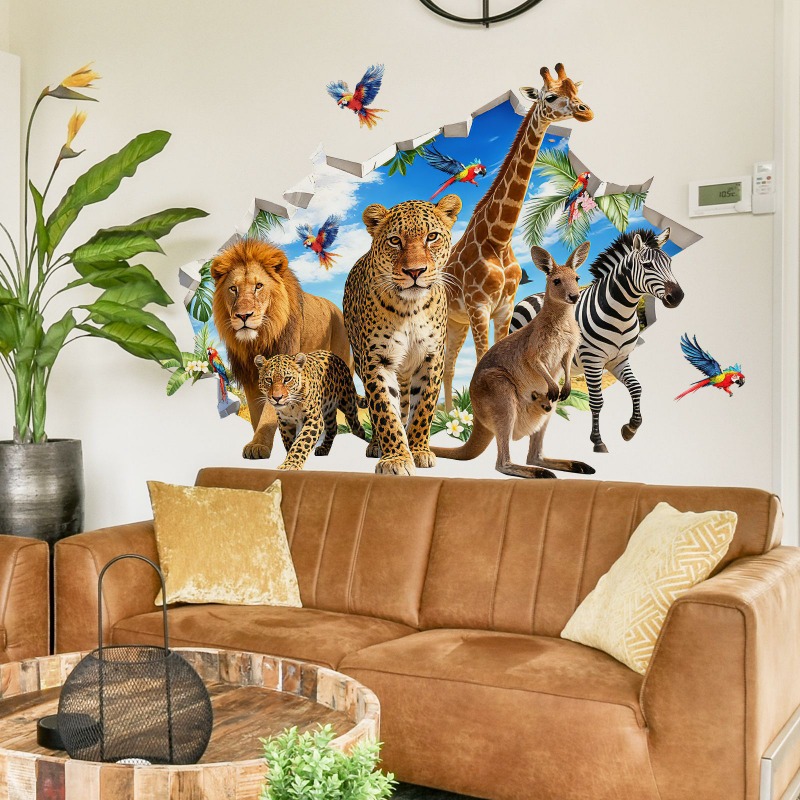 Baby Nursery Jungle - Duże naklejki ścienne z motywem dżungli,