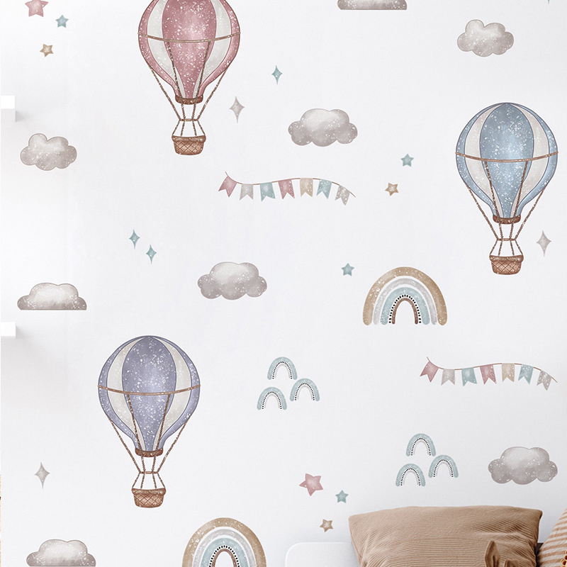 Baby Nursery Bunting - Naklejka ścienna w stylu boho z