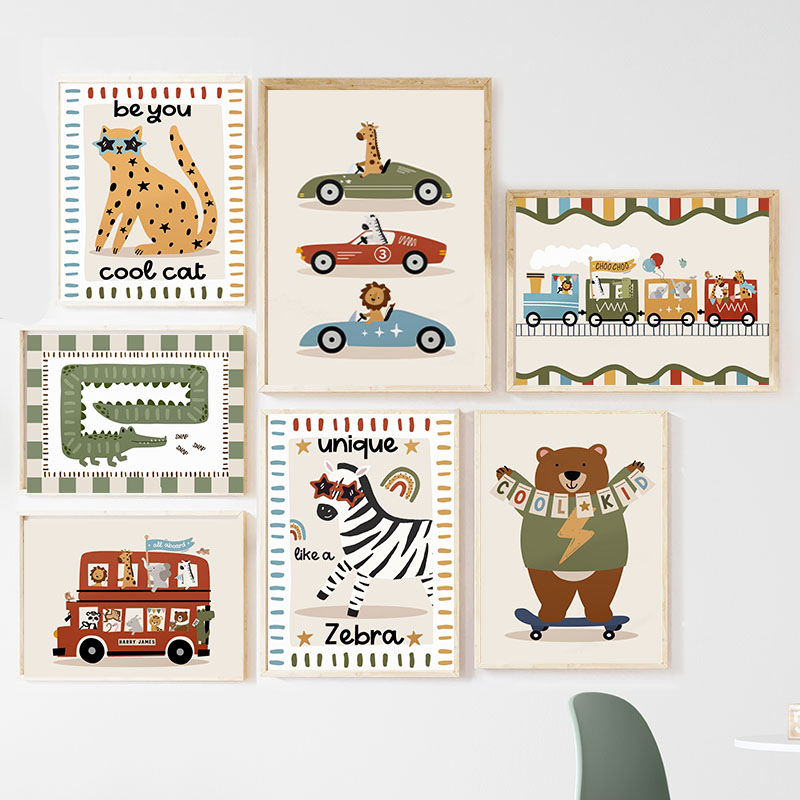 Zabawne Kreskówkowe Zwierzęta  – Baby Nursery Pictures recenzja i cena
