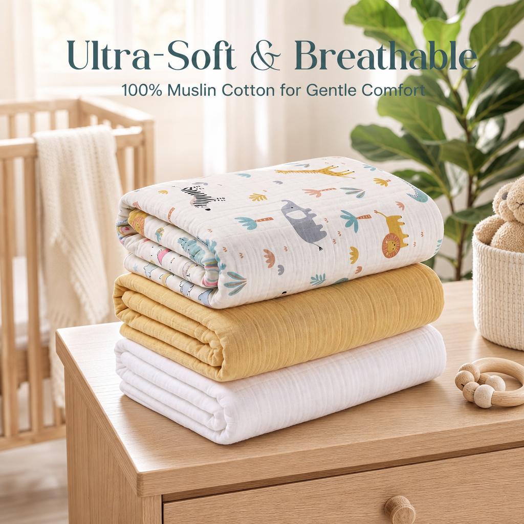 3-pak muślinowych otulaczy dla – Baby Nursery Bedding recenzja i cena