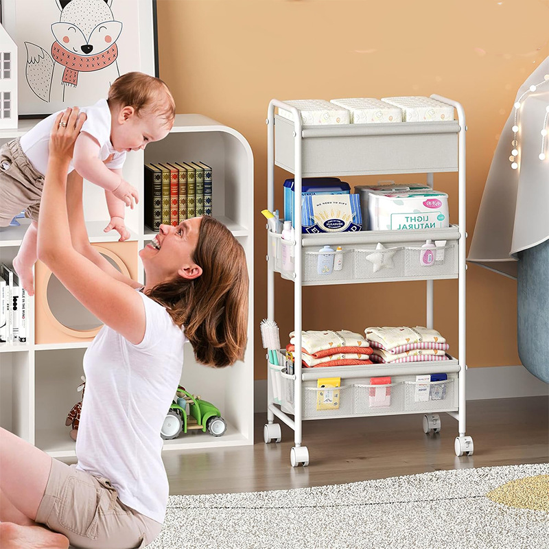 3-poziomowy wózek na pieluchy  – Baby Nursery Cart recenzja i cena