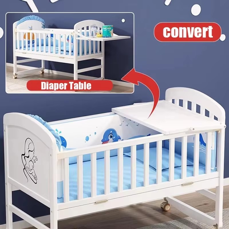 Drewniana łóżeczko dziecięce z – Baby Nursery Sale recenzja i cena