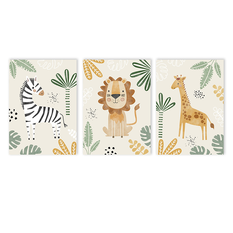 Bez ramy, 3 sztuki - Uroczy ob – Baby Nursery Jungle recenzja i cena