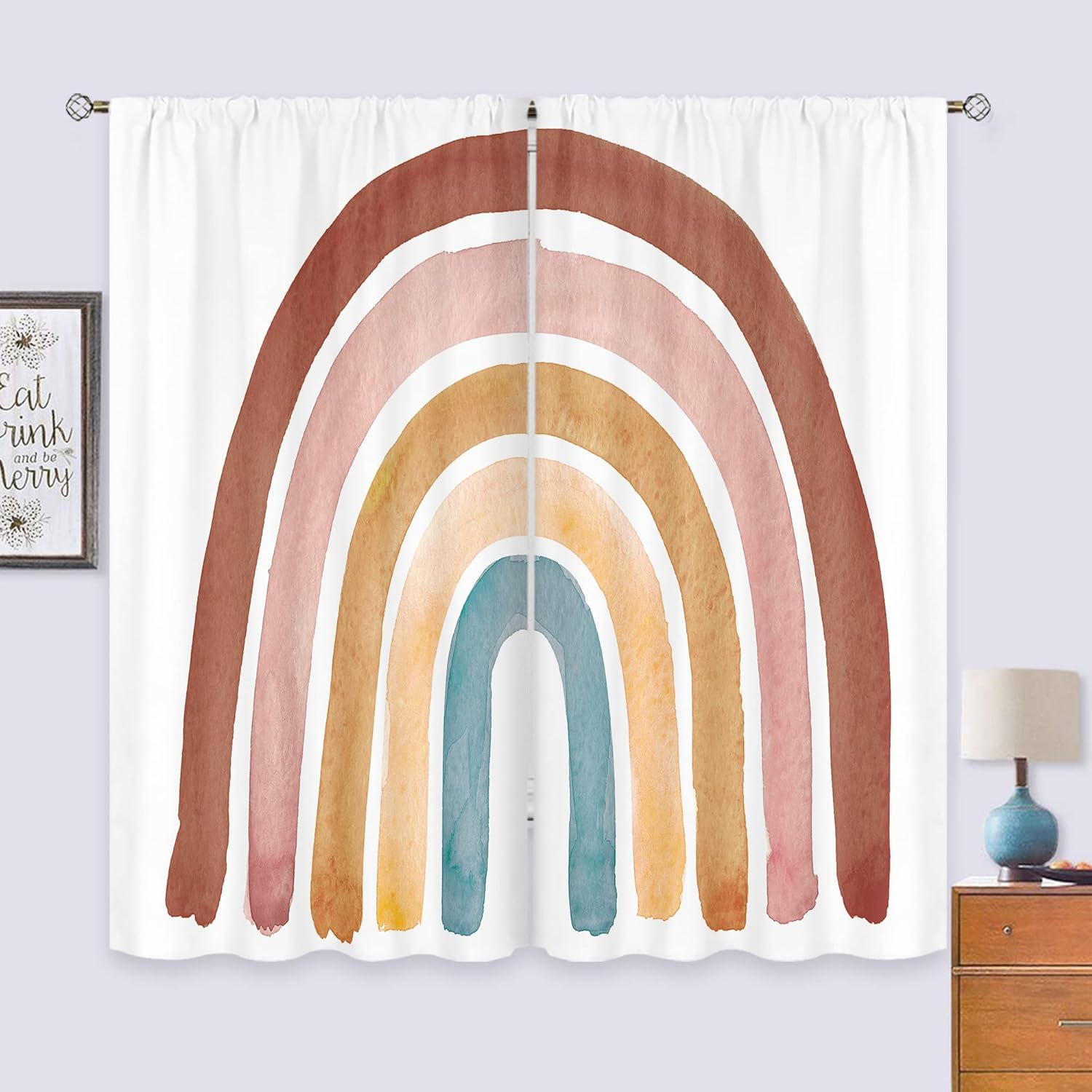 Zasłony w stylu boho z tęczą d – Baby Nursery Vintage Decor recenzja i cena