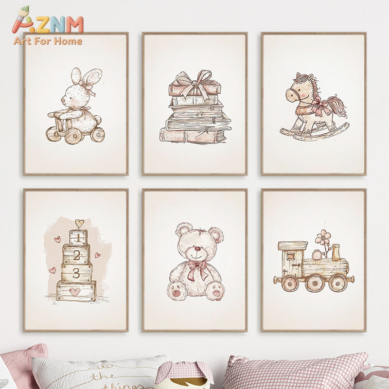 AZNM Vintage Obraz na Płótnie  – Baby Nursery Vintage Decor recenzja i cena