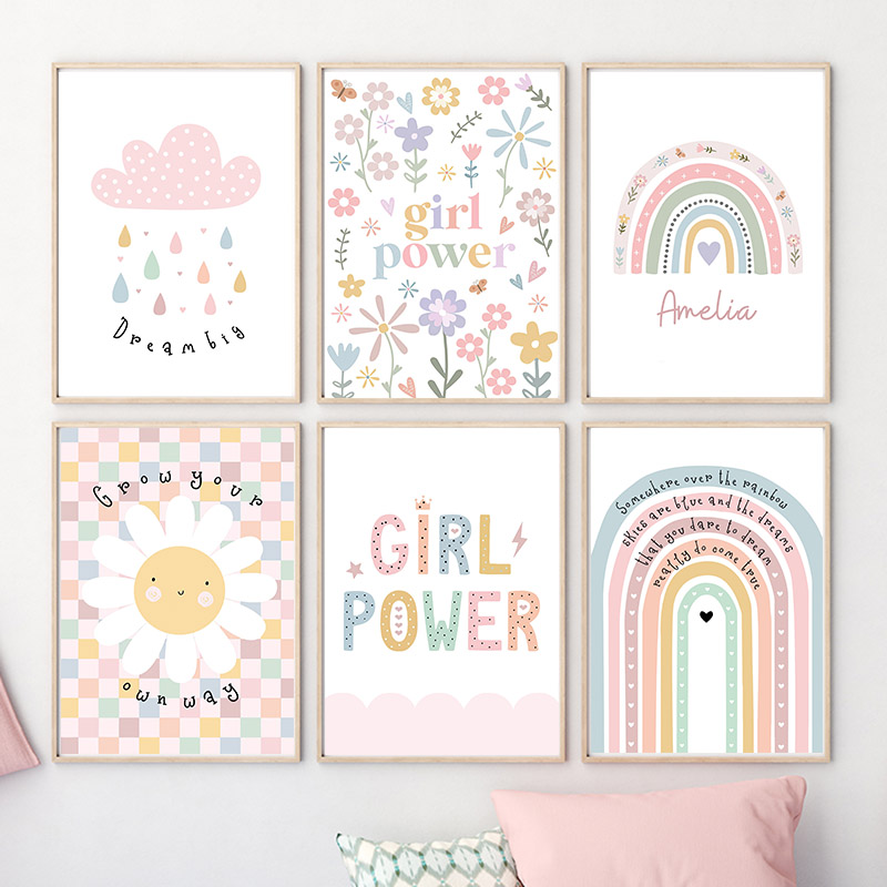 Sun Flower Rainbow Cloud Heart – Baby Nursery Pictures recenzja i cena