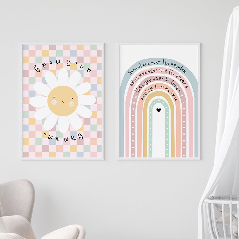 Sun Flower Rainbow Cloud Heart – Baby Nursery Pictures recenzja i cena