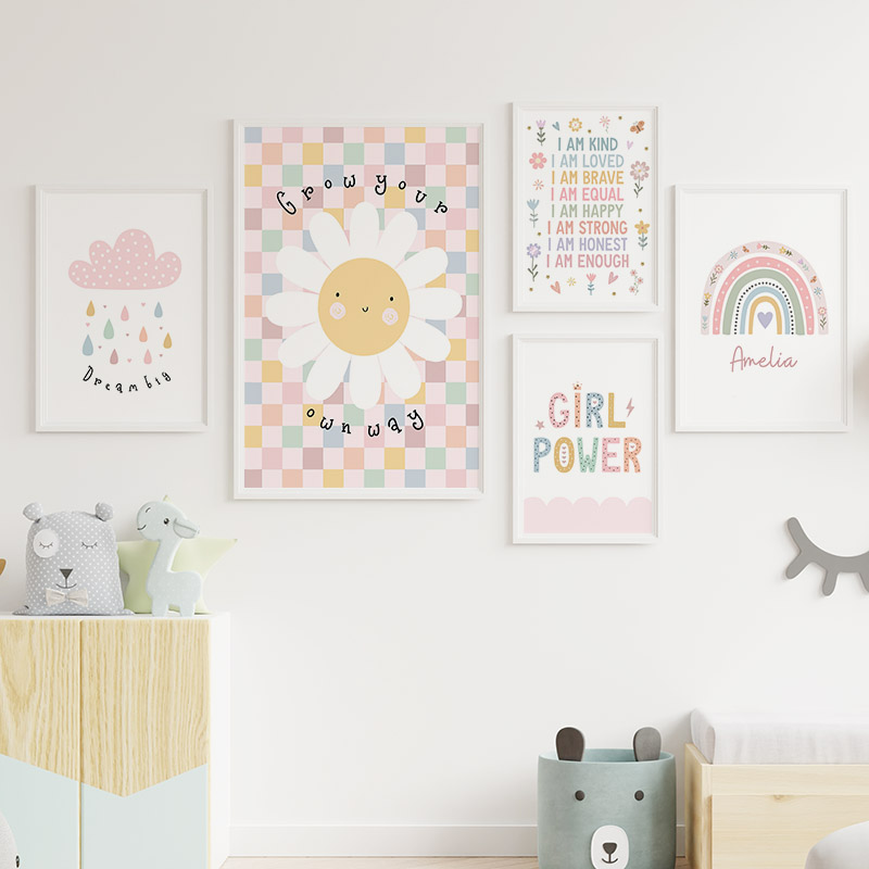 Sun Flower Rainbow Cloud Heart – Baby Nursery Pictures recenzja i cena